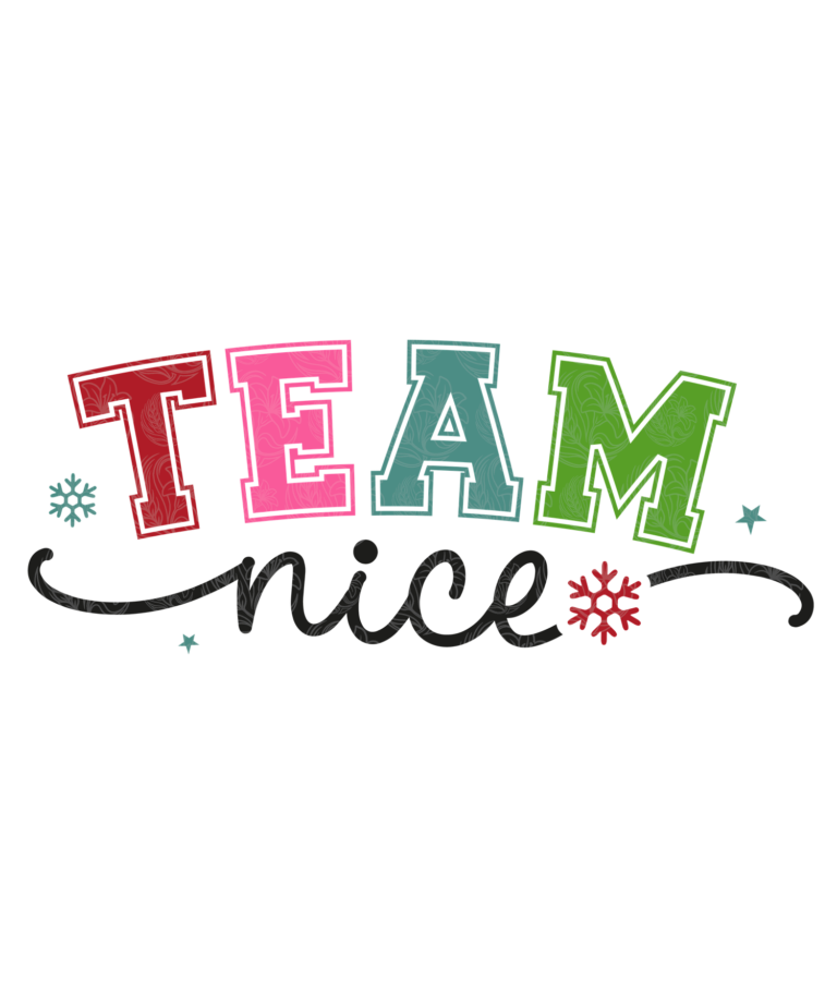 Team nice colourful varsity letters with snowflakes and script lettering, Grey Barn Handwerk, Saskatchewan.
